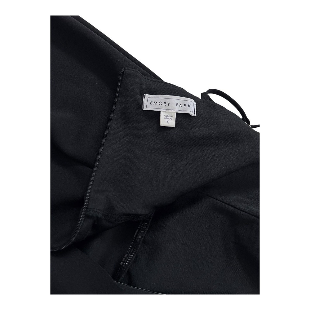 Francescas EMORY PARK Halter Dress Black Side Ruffle Spaghetti Strap Small - Picture 3 of 4